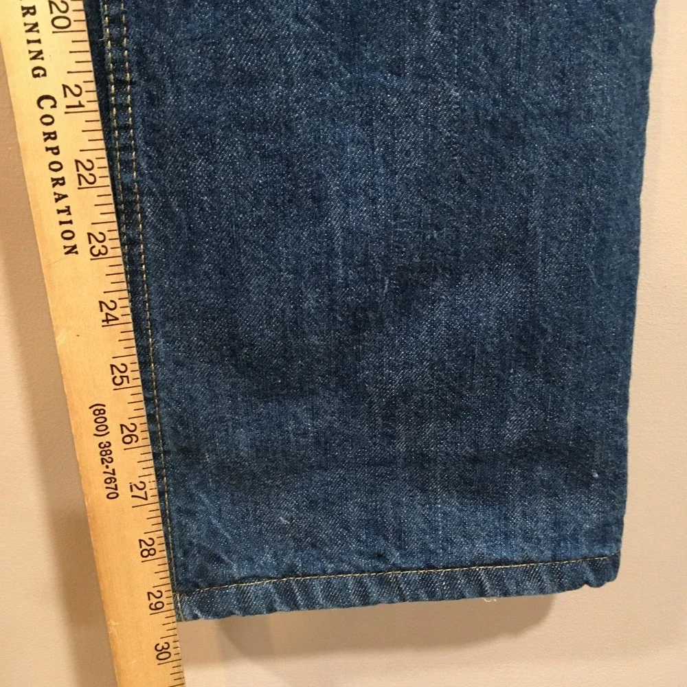 Faded Glory Fleece Lined Jeans Mens 36x32 Blue Denim Workwear Utility‎ Outdoor